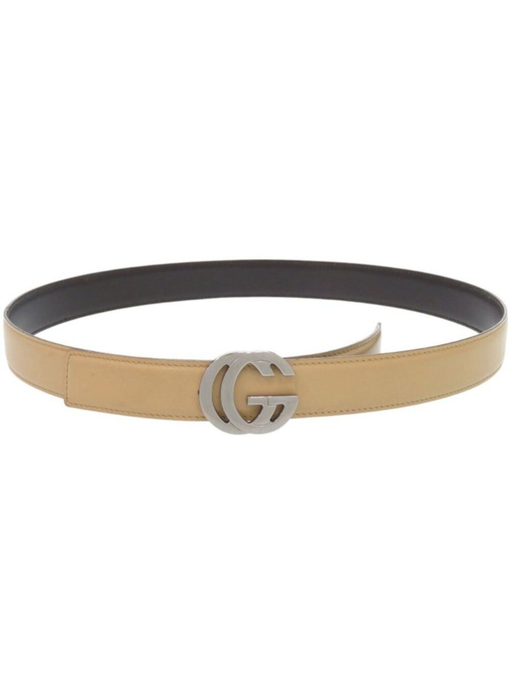 Gucci Interlocking Leather Beige Belt - Picture 3 of 6